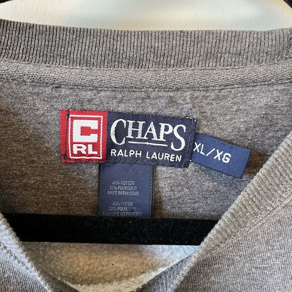 Vintage Chaps Ralph Lauren Crewneck Sweatshirt Phys Ed Gray Unisex Size XL - Picture 7 of 8